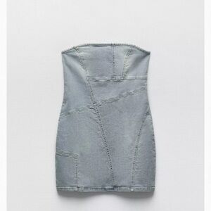 Zara Strapless Denim Dress